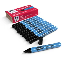 Show-me® Black Fine Tip Slim Barrel Drywipe Markers, 10ct.