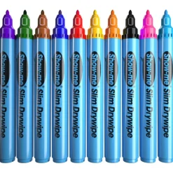 Show-me® Fine Tip Slim Barrel Dry Erase Markers, 10ct.