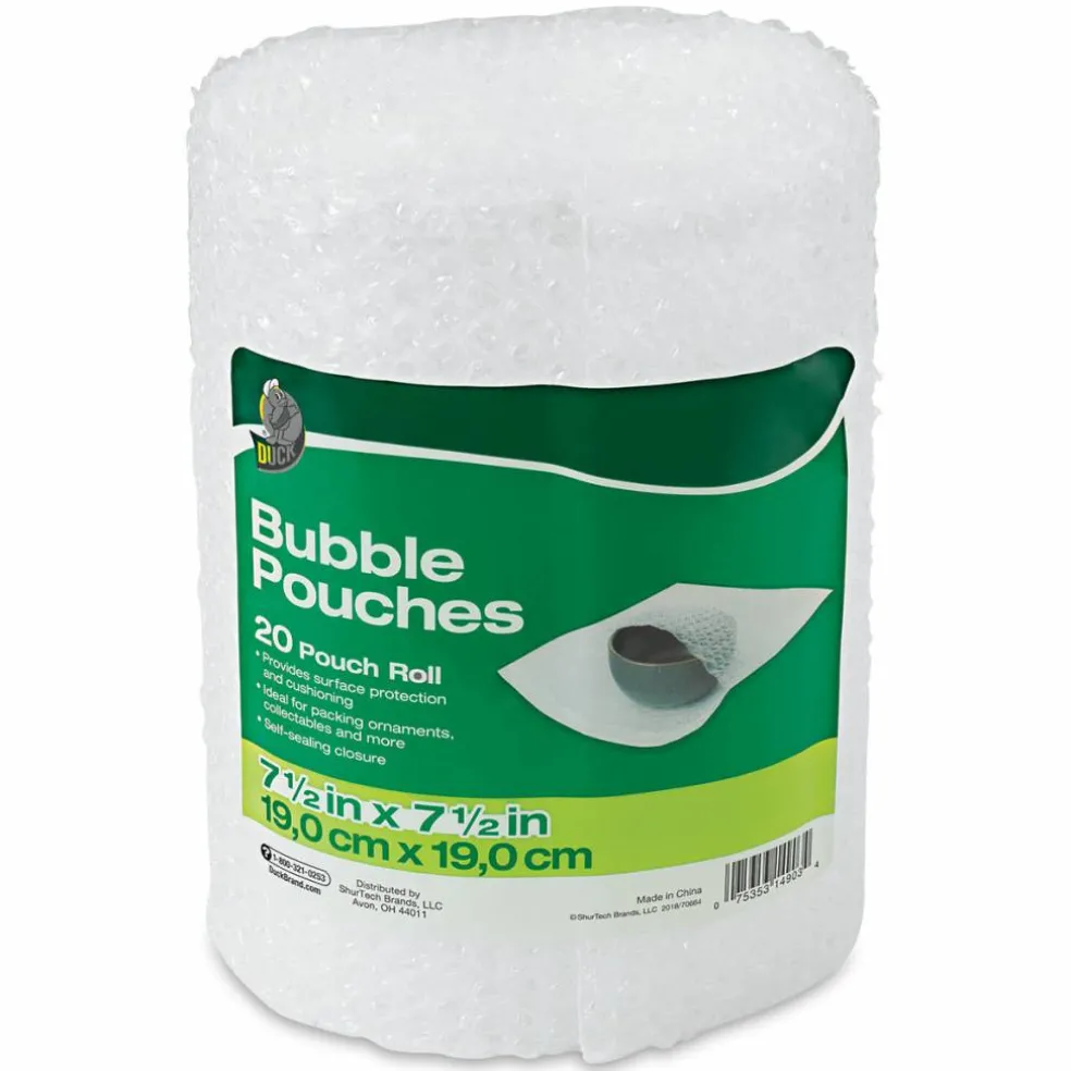 ShurTech Duck Bubble Wrap - Bubble Pouches, Pkg of 20, 7-1/2" x 7-1/2"