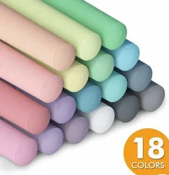 Sidewalk Chalk, 162 Pack 18 Colors Sidewalk Chalk Set For Kids Jumbo Chalk Bulk, Great for Kids Family, Paint on Sidewalk Wall School Driveway Blackboard Street Playground