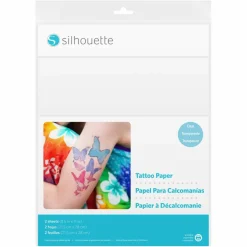 Silhouette® 8.5" x 11" Clear Printable Temporary Tattoo Paper, 2 Sheets