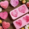 Silicone Heart Molds 4 Types 3D Heart Shaped Soap Chocolate Candy Cake Molds