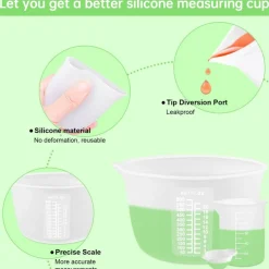 Silicone Measuring Cups for Resin Supplies, Resin Cups Kit with 600ml & 100ml Resin Mixing Cups and Tools, Silicone Cups for Resin Molds, Epoxy Resin Cups, Cooking, Casting Moulds, Jewelry Making