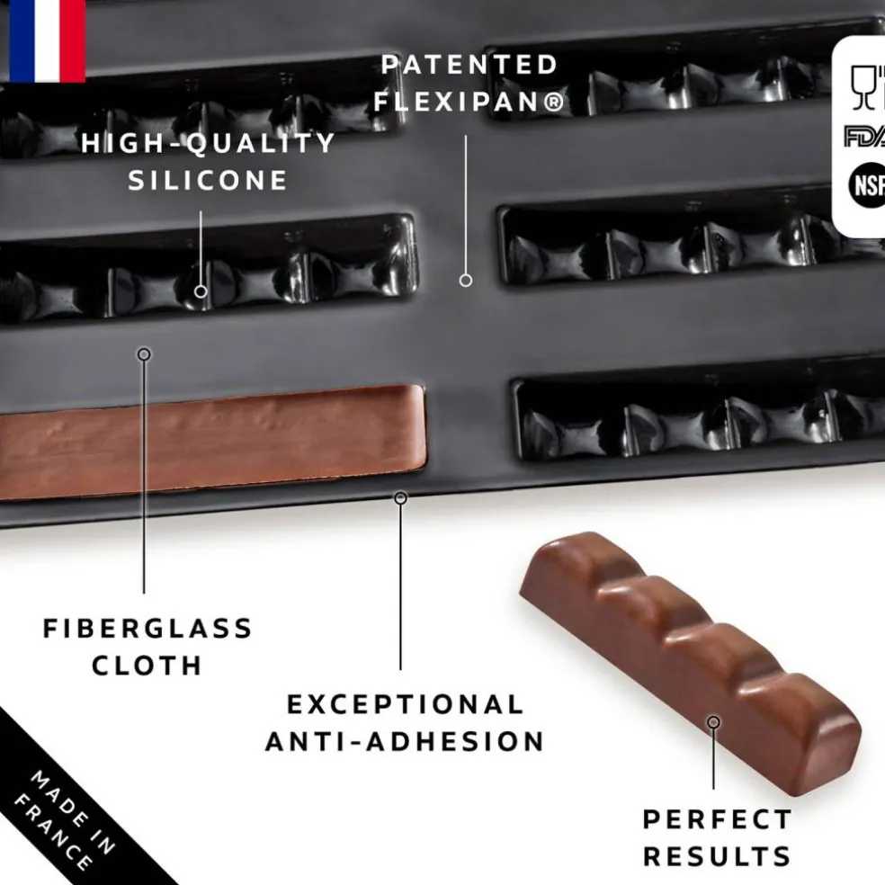 Silpat Flexipan 12 Chocolate Granola Bars Premium Silicone Baking Pan