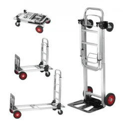 Silver Aluminum Alloy Folding Hand Truck with Platform & Wheels