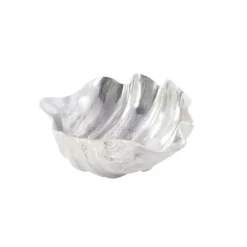 17" Silver Aluminum Coastal Decorative Bowl