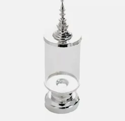 12 Silver and Clear 7" tall Mini Jars with Lids