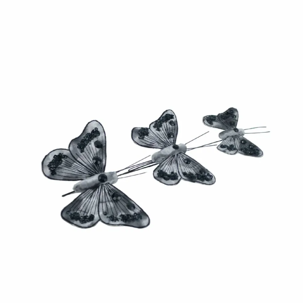 Silver & Black Sequin Butterfly Accents, 3ct. by Ashland®