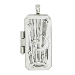 Silver Celestial Rectangle Locket by Bead Landing™