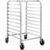 Silver Commercial 10 Pan Aluminum Baking Rack with Casters