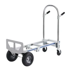 Silver Folding Hand Truck & Platform Cart, 800 lbs Load Capacity