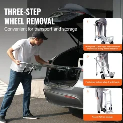 Silver Folding Hand Truck & Platform Cart, 800 lbs Load Capacity