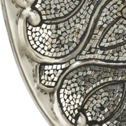 Silver Glam Ornamental Metal Glass Wall Décor