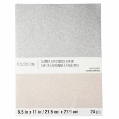 Silver Glitter 8.5" x 11" Cardstock Paper by Recollections™, 24 Sheets
