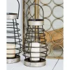 Silver Iron Farmhouse Candle Holder Lantern, 14" x 8" x 8"