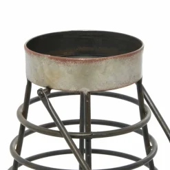 Silver Iron Farmhouse Candle Holder Lantern, 14" x 8" x 8"