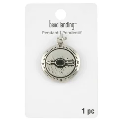 Silver Metal Compass Pendant by Bead Landing™