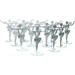 12 Silver Metal Earring Dancer Jewelry Showcase Display Stands 3.25"