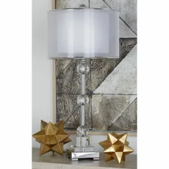 Silver Metal Glam Table Lamp, 30