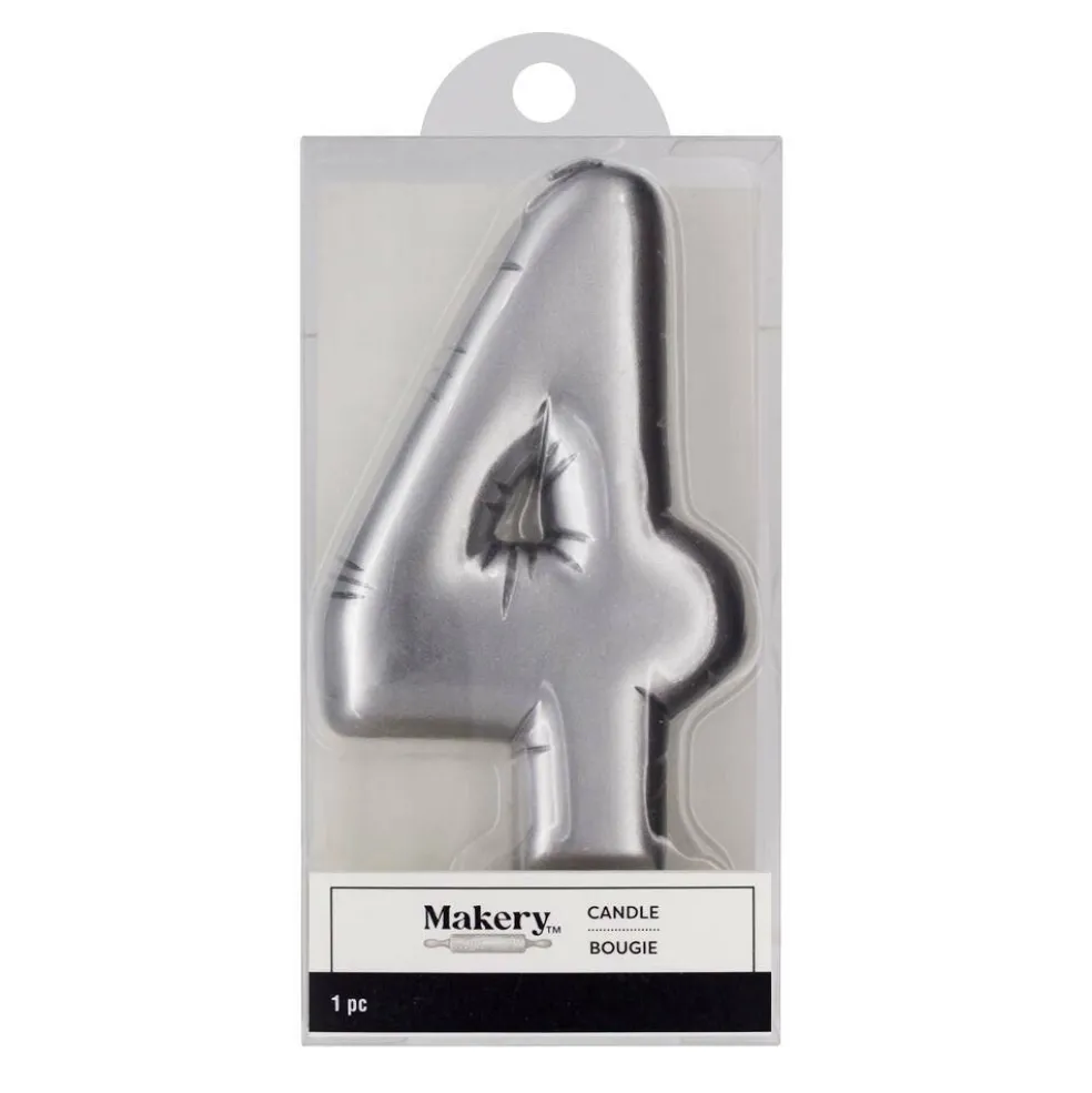 Silver Number Candle by Makery™