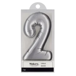 Silver Number Candle by Makery™