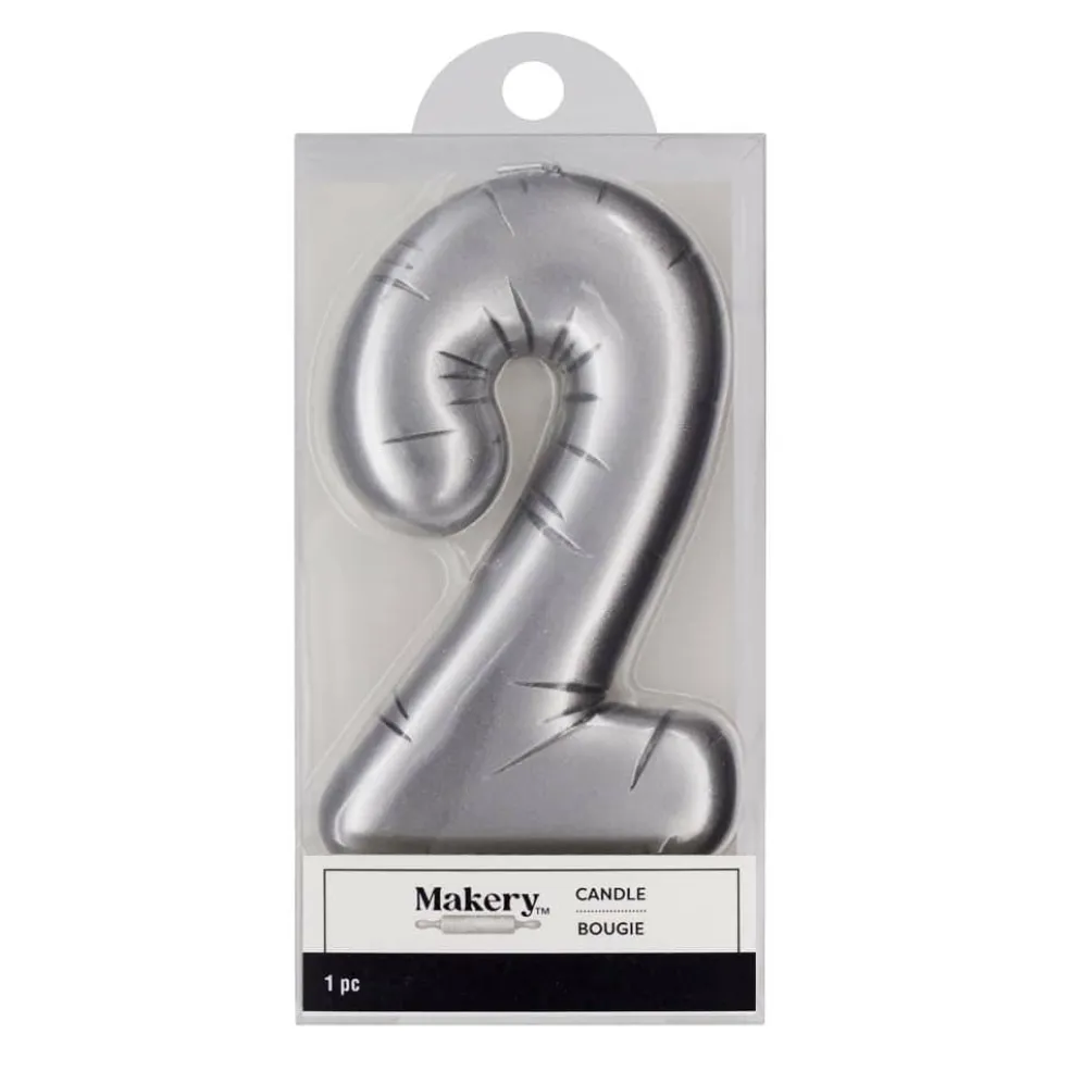 Silver Number Candle by Makery™