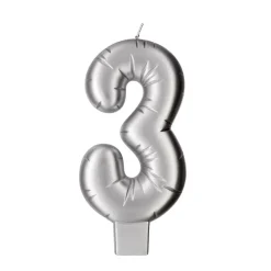Silver Number Candle by Makery™