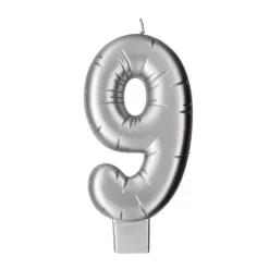 Silver Number Candle by Makery™