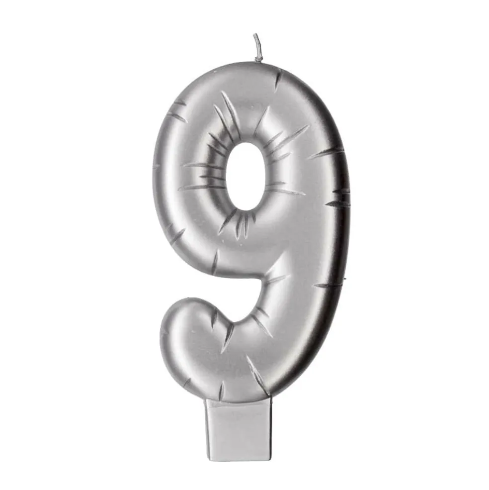 Silver Number Candle by Makery™