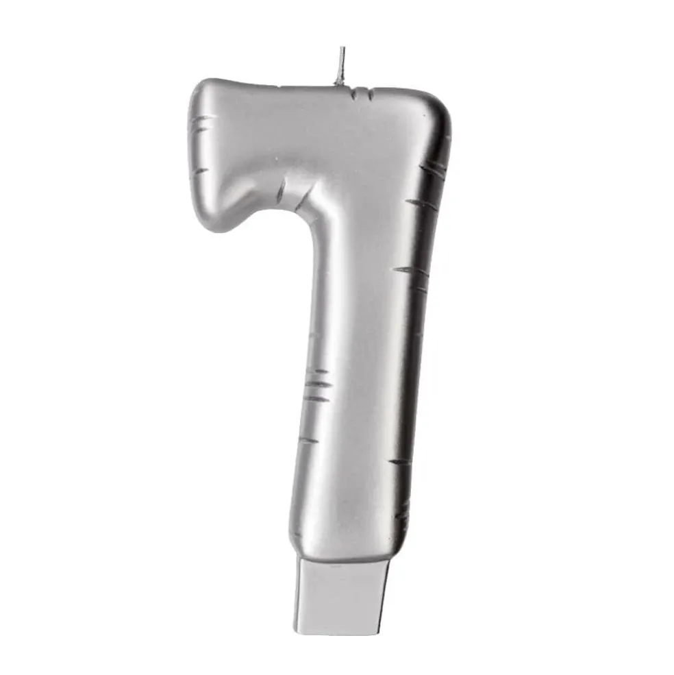 Silver Number Candle by Makery™