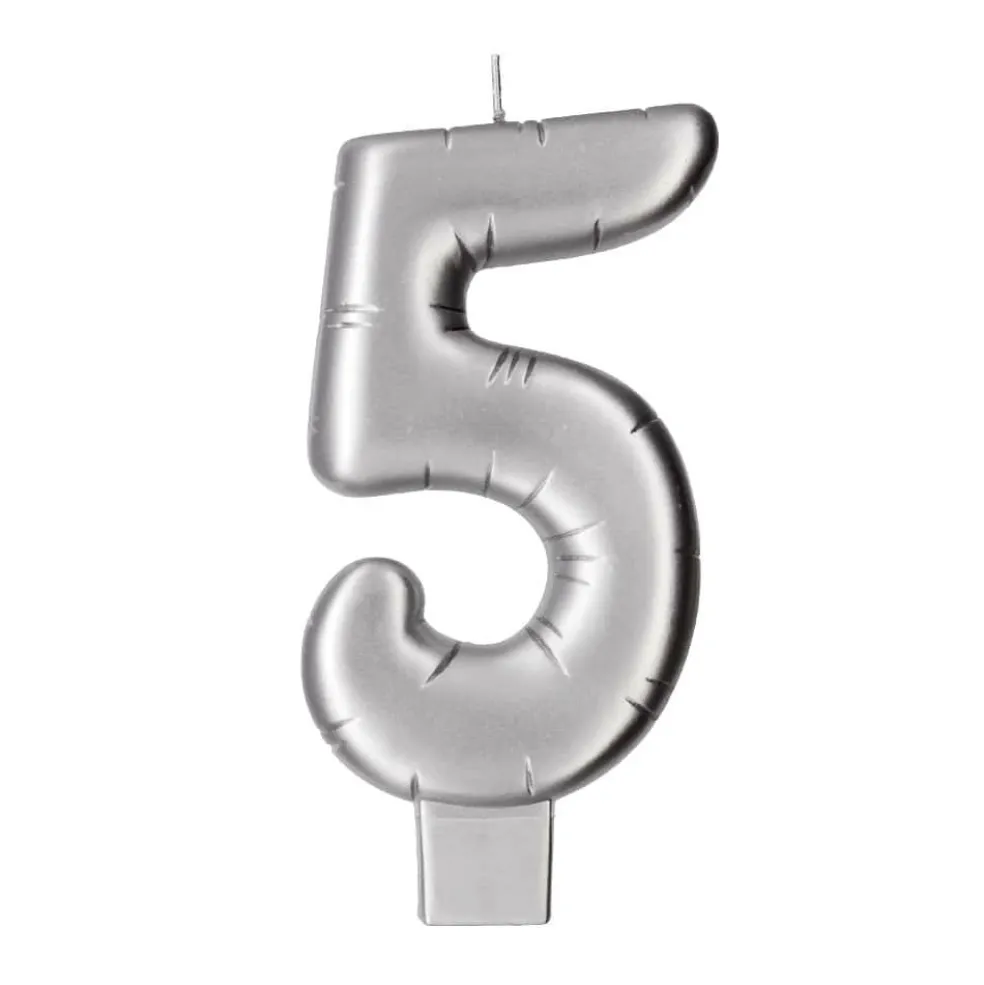 Silver Number Candle by Makery™