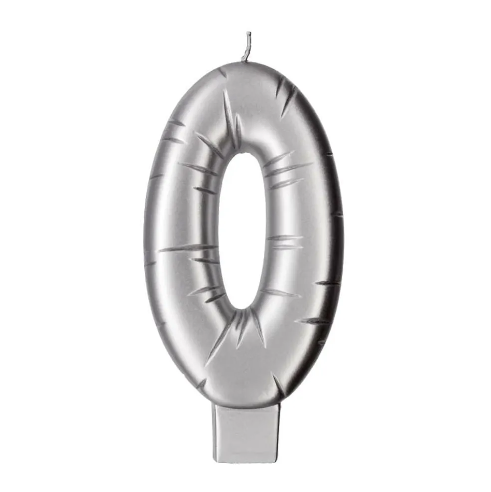 Silver Number Candle by Makery™