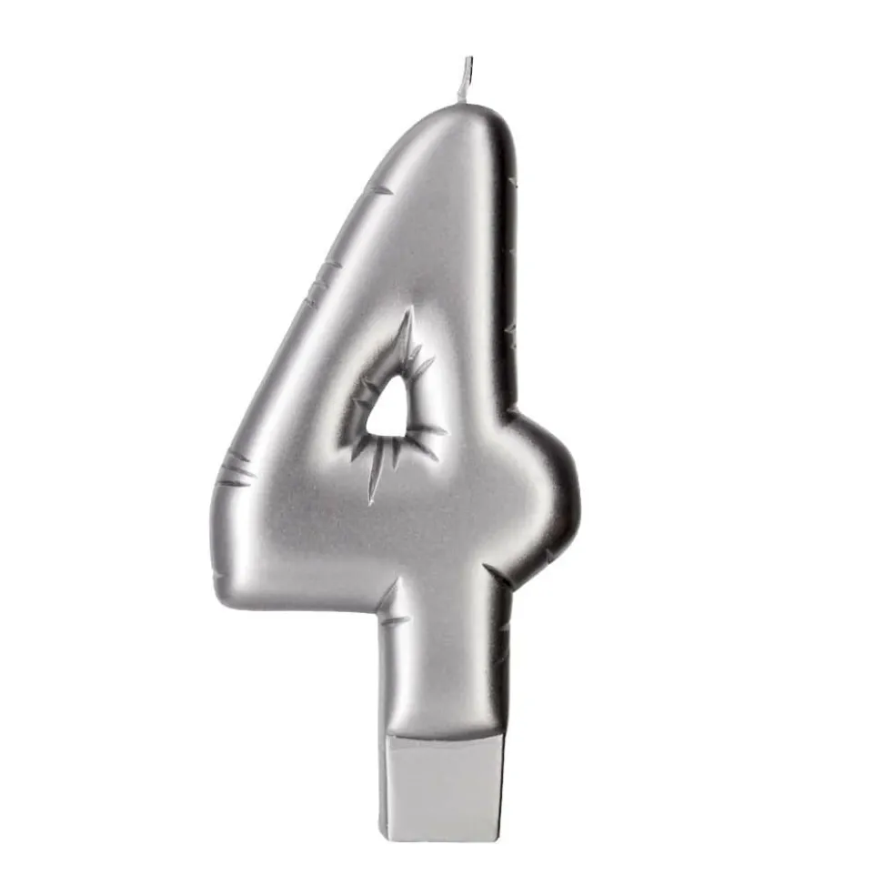 Silver Number Candle by Makery™