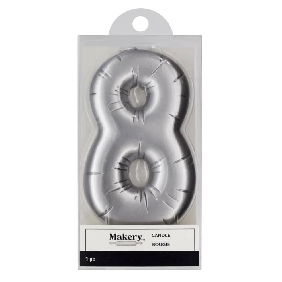 Silver Number Candle by Makery™