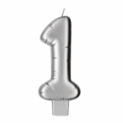 Silver Number Candle by Makery™