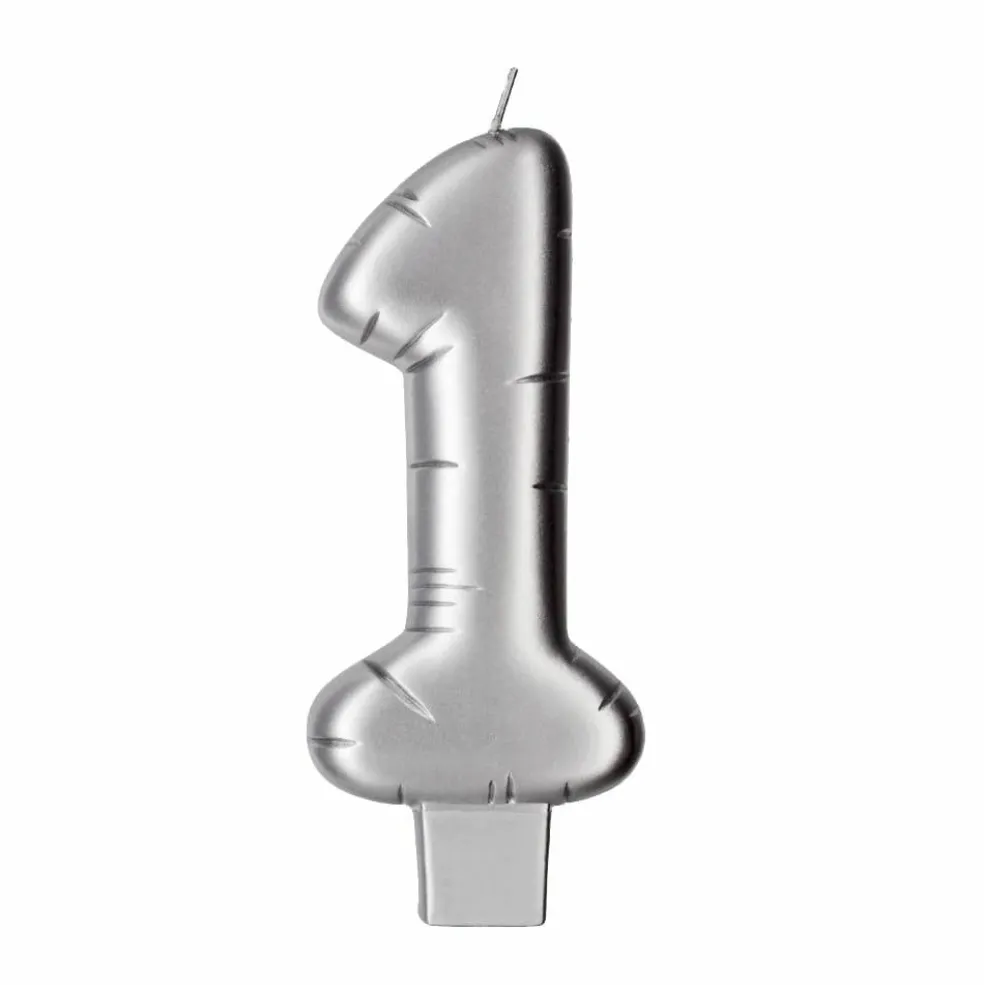 Silver Number Candle by Makery™