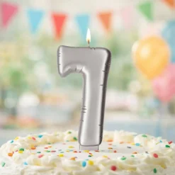 Silver Number Candle by Makery™