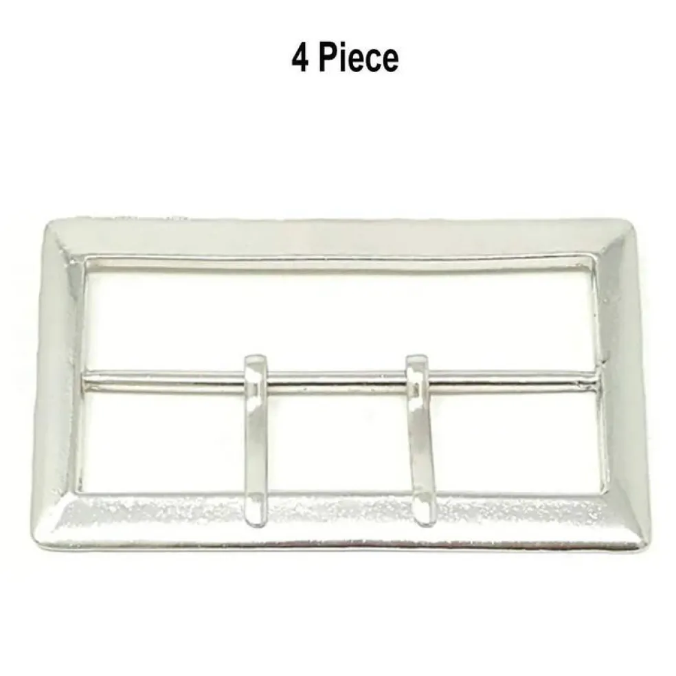 Silver Rectangular Belt Buckle 3.5 Inche