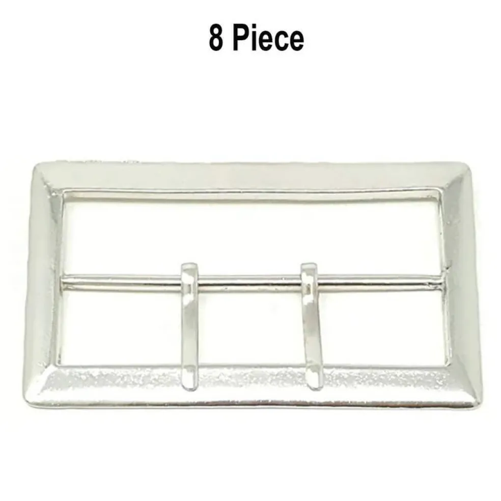 Silver Rectangular Belt Buckle 3.5 Inche