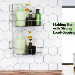 Silver 2-Tier Bathroom Shelf Storage