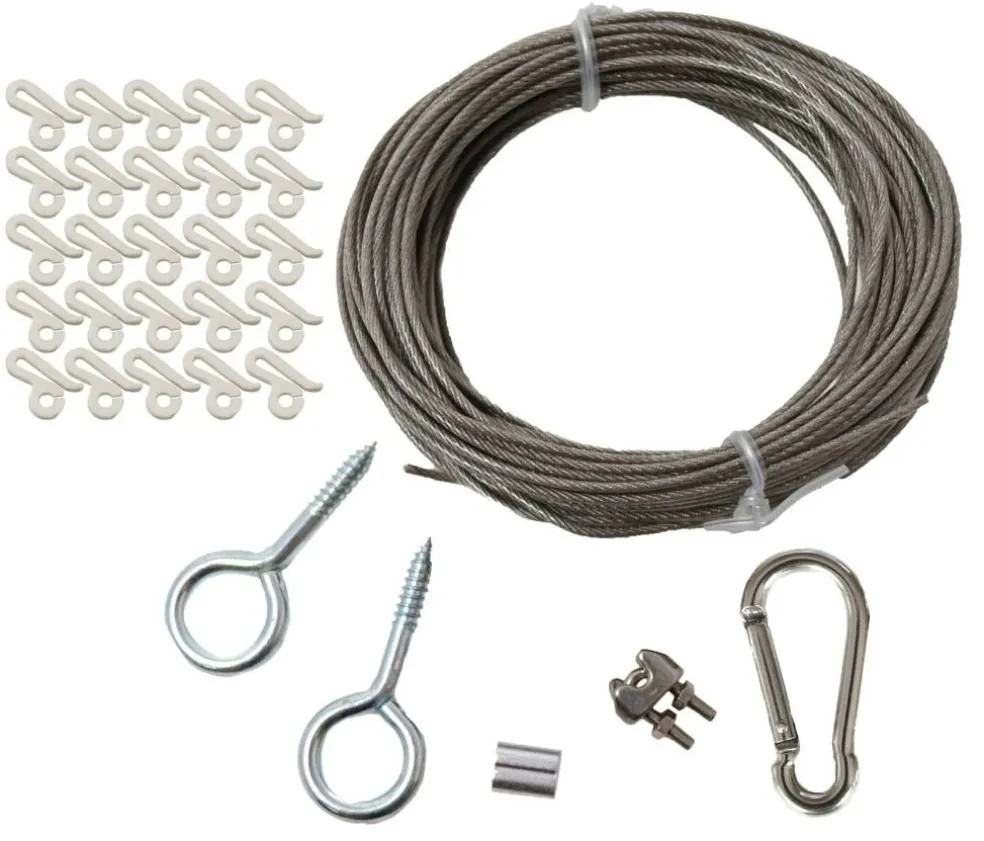 Simple Living Cable Wire and Clip Kit for Outdoor Christmas Lights - 40' Cable