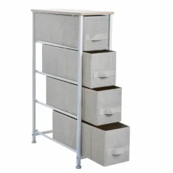 Simplify Beige 4 Drawer Narrow Storage Chest