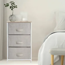 Simplify Beige 3 Drawer Storage Chest