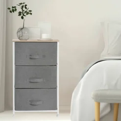 Simplify Gray 3 Drawer Storage Chest