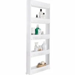 Simplify 5-Tier Slim Slide-Out White Storage Cart
