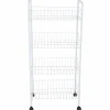 Simplify 4-Tier White Rolling Storage Cart