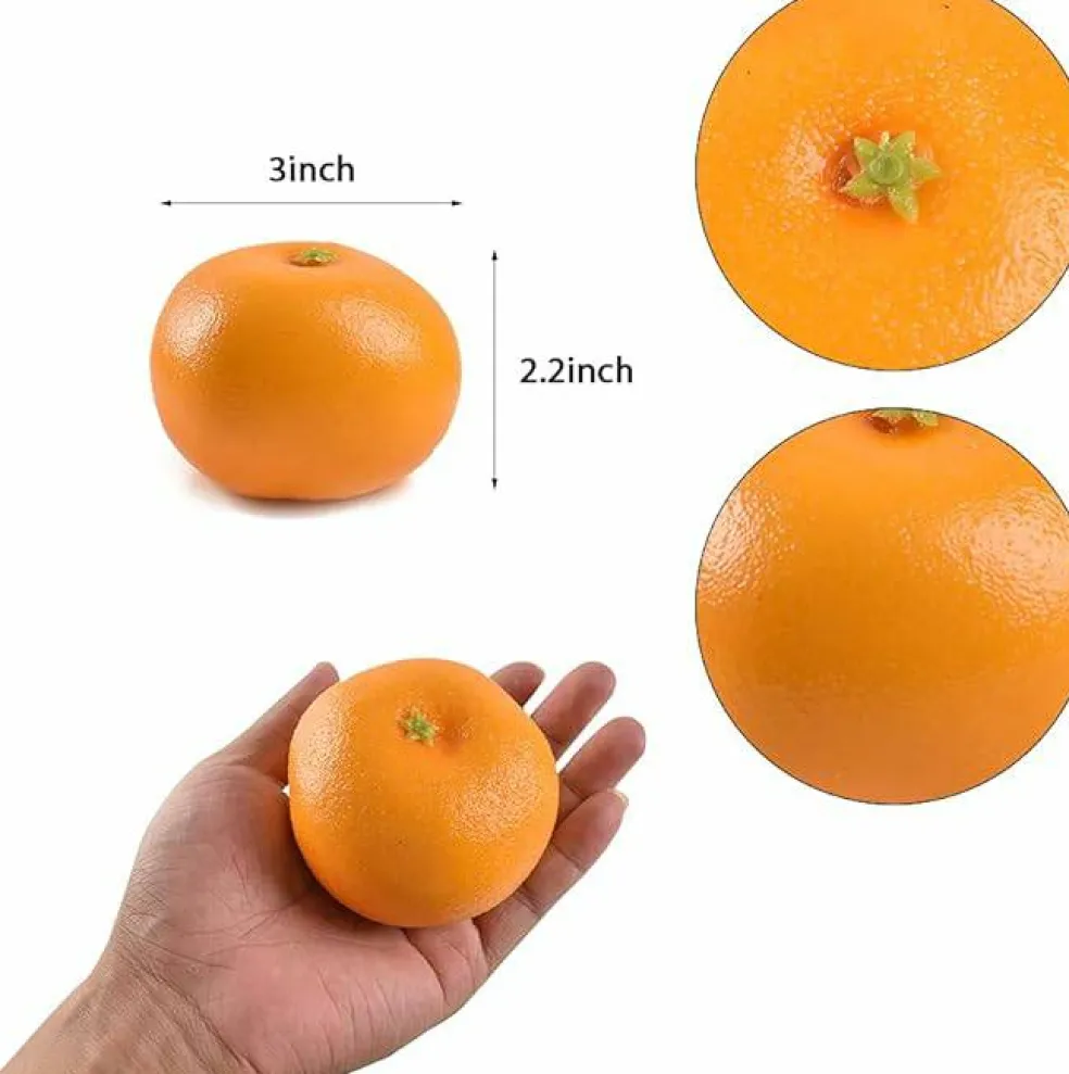 Simulation Oranges for Home Kitchen Decor, Realistic Fake Fruit for Photography Props, Autumn Fall Display & Thanksgiving Table Centerpiece