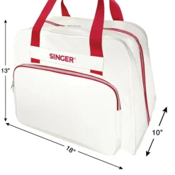 SINGER® Cream & Red Sewing Machine Carry Case