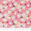 SINGER Ghosts with Stars Print on Pink Cotton Fabric