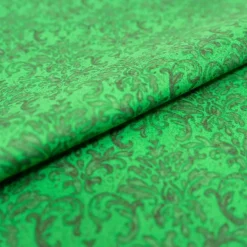 SINGER Green Damask Cotton Fabric